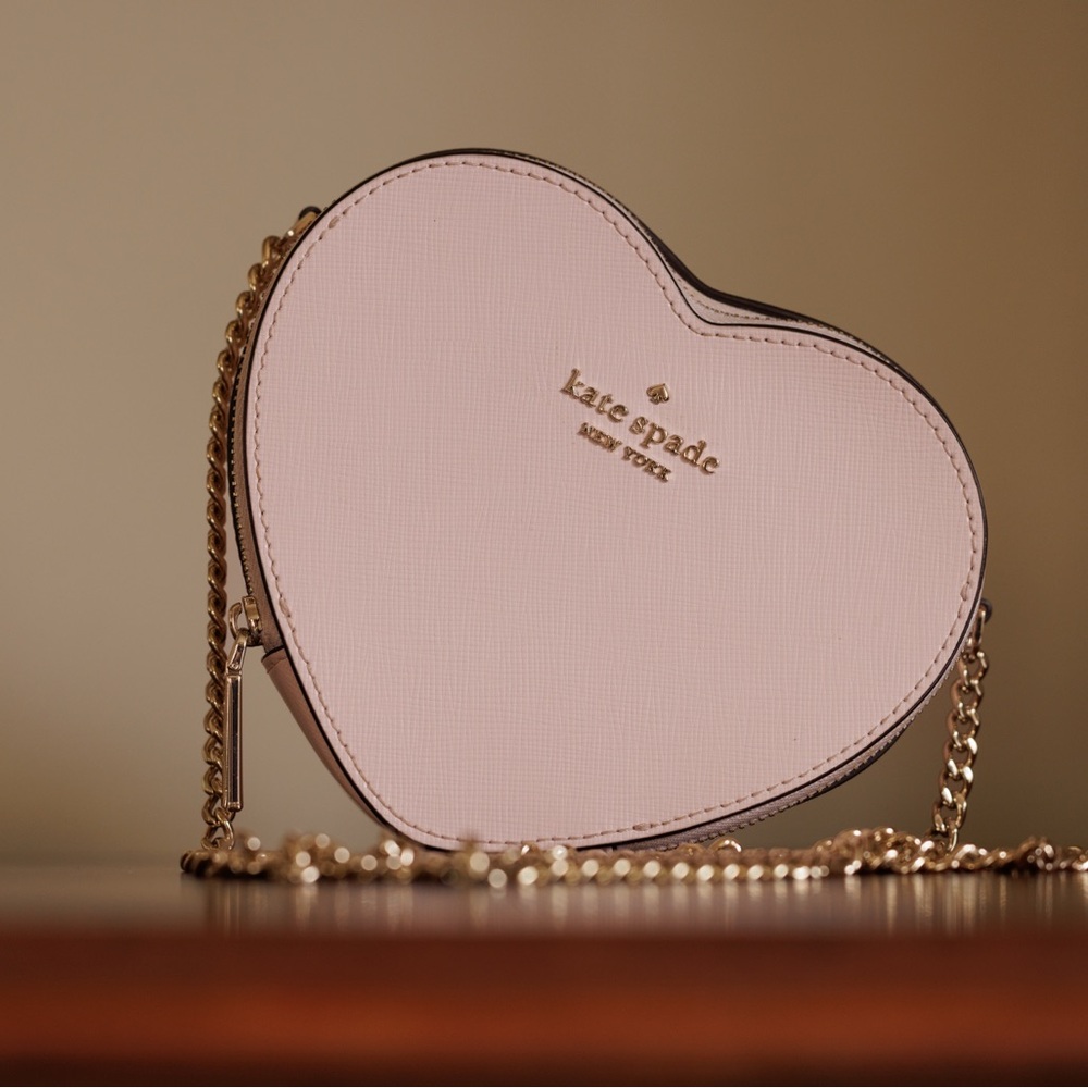 Kate Spade Pink and Gold Heart Crossbody - Love shack mini heart